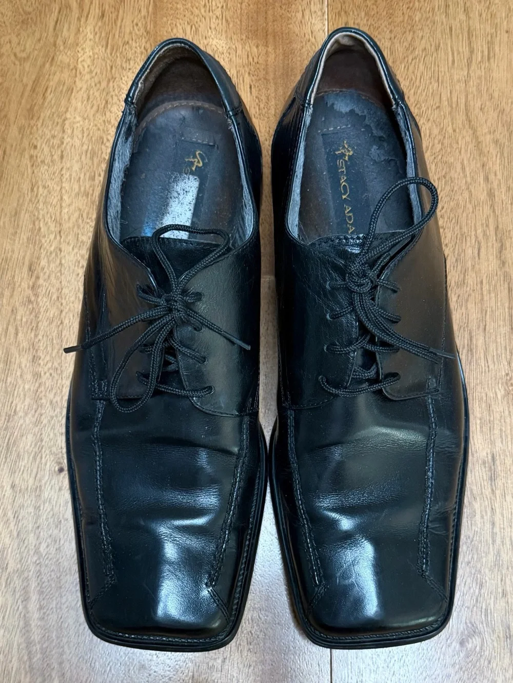 Stacy Adams - Men’s Oxford Square Toe Dress Shoes | Black Leather | Size 9.5